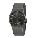 Skagen Montre pour homme Sundby Titanium, mouvement date à trois aiguilles, boîtier en titane anthracite de 37 mm avec bracelet en maille d'acier inoxydable, 233XLTTM