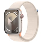 Apple Watch Series 9 GPS + Cellular - Aluminium Lumière Stellaire - Bouclet Sport - 41 mm