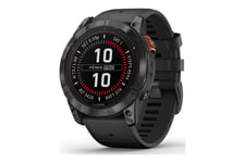 Garmin Fenix 7X Pro Solar Edition - skiffergrå - Ja sportklocka med band - svart - 32 GB