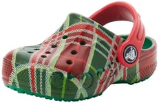 Crocs Mixte Enfant Baya Holiday Plaid Clog T, Kelly Green, 40 EU