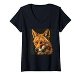 Womens Nice jackal face for African dogs lovers V-Neck T-Shirt