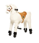 animal riding Snowy ARP011S Cheval d'équitation pour Enfants à partir de 3 Ans, Hauteur de Selle 56 cm, avec roulettes, Blanc, Taille S