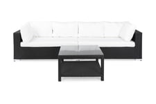 Loungegrupp Bahamas 4-sits Bord 75x75 - Svart Loungeset & loungegrupp Vit,Svart Comfort Garden