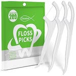 Fils Dentaire avec manche - 200 pièces de dental floss/cure dent en soie pour une hygiène bucco-dentaire optimale - Nettoyage efficace des dents et des gencives - Facile à utiliser, durable, parfait