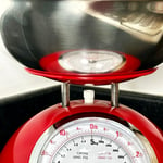 Red Kitchen Scales With Bowl Steelex Glossy Metal Retro Mechanical Food Weighing