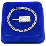 Bracelet Tennis Losange 5Mm Pl. Or Blanc 18K Avec Cristaux Swarovski B26