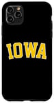 Coque pour iPhone 11 Pro Max Retro Iowa Tee Vintage Iowa Gold Iowa Throwback T-shirt noir