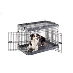 Ferplast Cage Pliable pour Chiens de Taille Moyenne Superior 90 Clôture métallique, avec Séparateur, Double Verrouillage