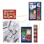 CERDÁ LIFE'S LITTLE MOMENTS Kit de Papeterie avec Coloriages Avengers - avec Motifs Comics - Inclut 5 Crayons, Autocollants et Carnets - en Papier - Produit Original Conçu en Espagne