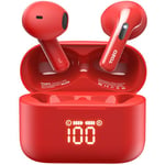 TOZO T21 Wireless Earbuds, Bluetooth 5.3 Earphones, Semi In Ear Buds, Dual Mic Call Noise Cancelling Wireless Earphones, Bluetooth Earbuds with Wireless Charging Case, IPX8 Waterproof, 44H Playtime