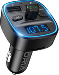 ORIA Bluetooth FM Transmitter for Car, [2022 Upgraded] Wireless in-Car Radio Ad