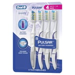 Oral-B 3D White Pulsar Battery Powered Toothbrushes, Medium (4 Pack), UK SELLER