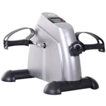 HOMCOM Mini Exercise Bike Portable Pedal Manual Machine Indoor Fitness Silver