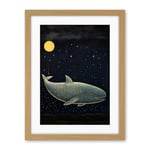 Artery8 Whale Breach at Full Moon Reach for the Stars Conceptual Artwork Kids Bedroom Artwork Framed Wall Art Print 18X24 Inch