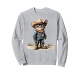 Black Cat in Cowboy Boots Sweatshirt