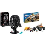 LEGO 75304 Star Wars Darth Vader Helmet Set, Mask Display Model Kit for Adults to Build & 60387 City Avventure sul Fuoristrada 4x4