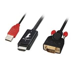 LINDY HDMI A to VGA Adapter Cable, Black, 2m