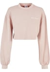 Urban Classics Ladies Cropped Small Embroidery Terry Crewneck Maillot de survêtement, Pink, L Femme