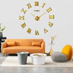 Diy Horloge Murale 3D Moderne Mute Grande Horloge Murale xxl Miroir Autocollant pour décoration Cadeau à la Maison, au Restaurant, au Bureau et à