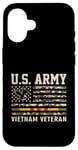 Coque pour iPhone 16 Drapeau de l'armée américaine du Vietnam pour vétéran des États-Unis