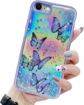 iPhone 7:lle iPhone 8 iPhone SE 2020 Suojakuori Söpöt Tytöt Naiset Irisoiva Butterfly Design Laser Bling Glitter Stars Pehmeä TPU Puskurin suoja