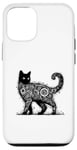 Coque pour iPhone 12/12 Pro T-shirt mystique chat mystique chat mandala mystique