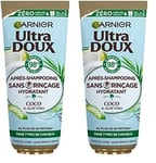 Garnier Ultra Doux Après-shampooing sans rinçage Eau de Coco et Aloe 200mL (Lot de 2)