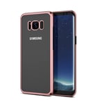 Coque Chrome Silicone SAMSUNG Galaxy S8 Plus (+) Contour Transparente Bumper Protection Gel Souple (ROSE) - Neuf