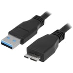 Adnauto - Cable usb 3.0 usb a male usb b micro prise male 2m - Noir