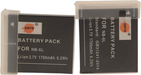 2pcs NB-6L Replacement Li-ion Battery for Canon NB6L, CB-2LY and Canon PowerShot SX170 IS, SX240 HS, SX260 HS, SX270 HS, SX280 HS, SX500 IS, SX510 HS, SX600 HS, D10, D20, ELPH 500 HS, S90, S95, S120