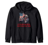 The American dream with patriotic flag and motorcycle Zip Hoodie