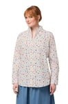 Ulla Popken Femme Grandes Tailles Blouse, Fleurs, col Calice, Manches Longues Blanc Neige 46+ 826344200-46+