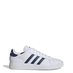 adidas Homme Grand Court Base 2.0 Shoes Chaussures, Cloud White/Dark Blue/Semi Flash Aqua, 44 EU