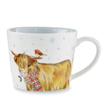 Cooksmart Christmas On The Farm British Designed Lovely Gift Coffee Mugs| Ceramic Coffee Mugs for Home or Work | Large Mugs for Hot Drinks | Tea and Coffee Cups - Conical Mug