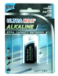 Ultramax 9V PP3 Alkaline battery, Smoke Alarms (LR22, MN1604, 6LR61, RB100890)