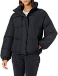 Amazon Essentials Women's Relaxed Fit Mock-Neck Short Puffer Jacket (Available in Plus Size) (Previously Daily Ritual), Black, XXL Plus