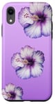 iPhone XR Aesthetic Hawaiian flower Purple Hibiscus Flowers Girl Case