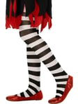 Black White Stripe Tights Girls Fancy Dress Kids Halloween Witches Tights