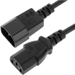 Câble d'extension d'alimentation IEC60320 du connecteur C13 femelle vers C14 mâle 3 mètres 3 x 0,75 mm²