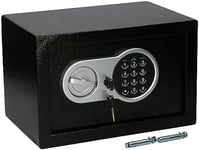 BAKAJI Safe Alarm Coffre Fort Électronique - avec Serrure à Combinaison Numérique - Coffret pour Objets de Valeur - Contenance 5L - 20 x 19,5 x 30,5 CM