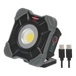 Brennenstuhl Lampe de chantier LED à batterie SH 1000 MAC (1000 lm, IP54, lampe de travail LED rechargeable avec aimant et anneau mousqueton, boîtier robuste)