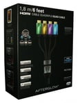 PDP Gaming Quad HDMI-kabel 6' AfterGlow (Grön/Guld/Lila/Blå)