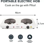 Double Hob Electric - Non-Slip Hot Plates Boiling Ring - 2000W, White