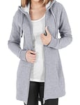 CMTOP Sweat à Capuche Zippé - Sweat-Shirt Femme Hiver Épais Hoodie Sport Zip Up Manche Longue Manteau Taille Coupe Long Automne Poches Sweatshirts