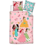 Aymax - Parure de lit réversible Princesses Disney - Rose - 140 cm x 200 cm