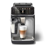PHILIPS Series 5500 Fully Automatic LatteGo Espresso Machine, SilentBrew Technology, Quick Start. Aromatic Coffee From Freshly Ground Beans, 20 Hot And Iced Drinks, Black Silver (EP5546/70)