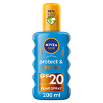 NIVEA SUN Protect & Bronze Sun Spray SPF20 (200ml), Bronzing Tanning Lotion Spray with SPF20, Advanced Suncream Protection, Natural Pro-Melanin Extract