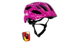 Casque de velo pour enfants de 6 a 12 ans   points roses  certifie en1078