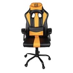 USG Chaise Colossus fauteuil pour bureau PC gaming - Inclinaison 15° - Cuir polyuréthane lisse - Noir et orange