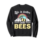 Life Is Better With Bees Rainbow Sweatshirt